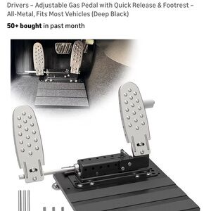 Adjustable Gas Pedal with Quick Release & Footrest - Black